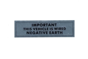 5L698 - Decal - Negative earth