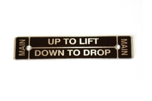 ATJ6301 - Nuffield Instruction plate for power lift lever