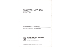 Leyland Operator's Manual Supplement for 498 engines. Dutch