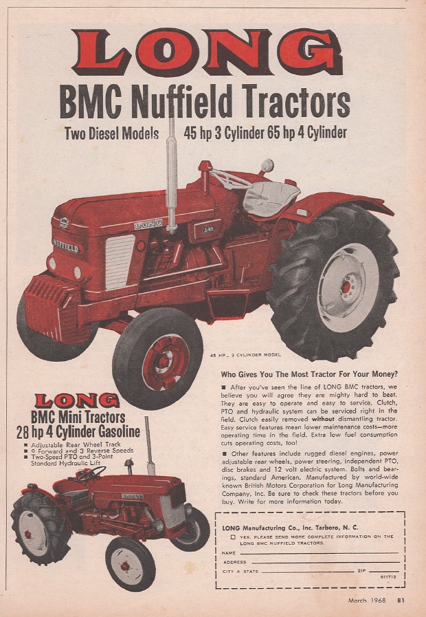 Long BMC Nuffield Tractors Poster