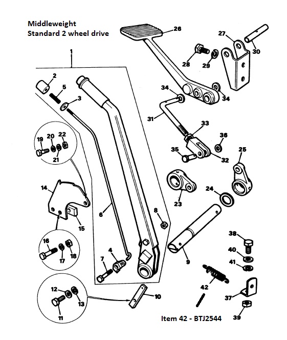BTJ2544 Spring quadrant return Tractor Spare Parts